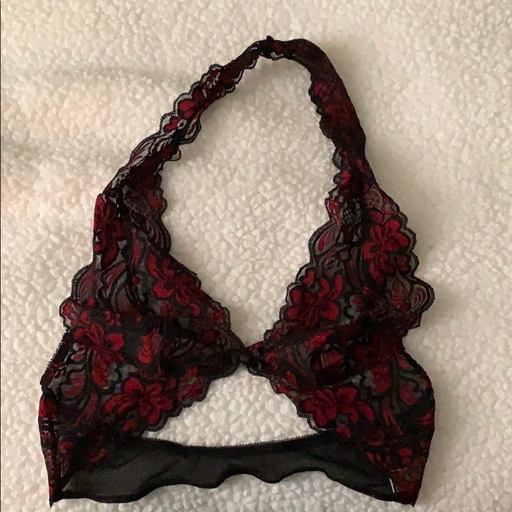 black & red bralette